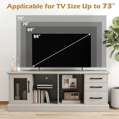 Farmhouse TV Stand for 73 Inch TV, view 8