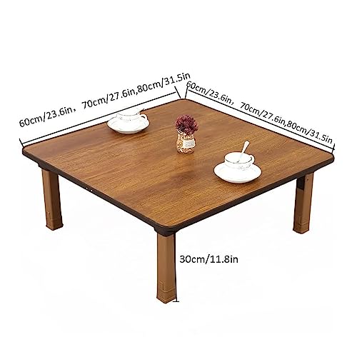 Japanese-Style Square Folding Tea Coffee Table, Low Table, Dining Table, Study Table, Small Desk, for Tatami Sitting On The Floor Bedroom Bay Window Tea Room (Size: 70x70cm)