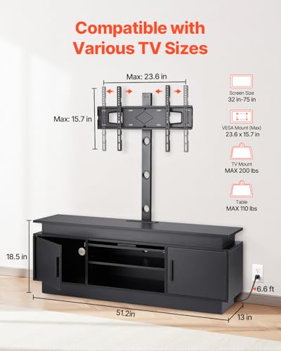 52" TV Stand with Mount for up to 75 in TVs, view 4