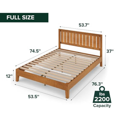 Alexis Deluxe Wood Platform Bed Frame with Headboard, Full, view 3