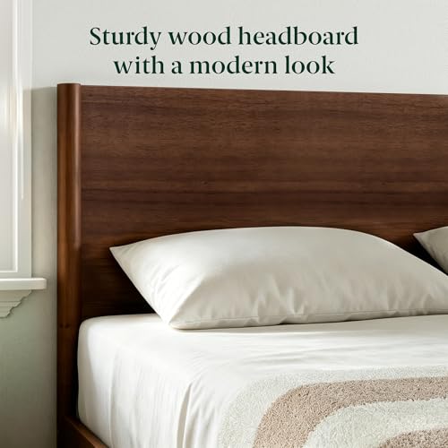 Allen Mid Century Wood Platform Bed Frame, Queen, view 4