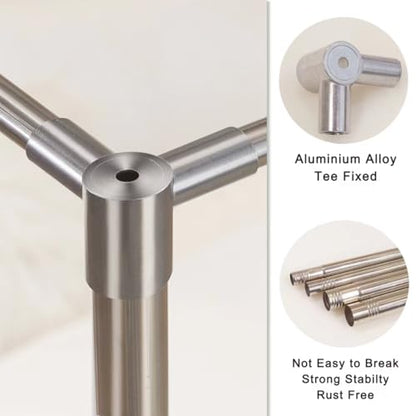 King Size Canopy Bed Frame with Stainless Steel Poles and Bedroom Decor Bracket, view 6