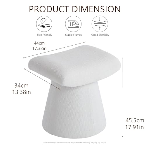 Modern Ottoman with Soft Padded Seat, Multifunctional Vanity Stool, view 5