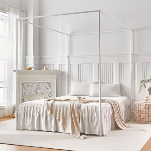 AIKASY Metal Canopy Bed Frame Kit 4 Post Curtain Holder, view 2