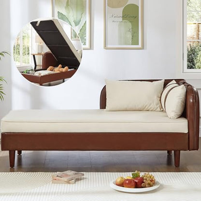 PU Leather Chaise Lounge Chair Indoor, view 3
