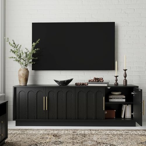 67" Modern TV Stand for 75 Inch TV Living Room, Black, view 5