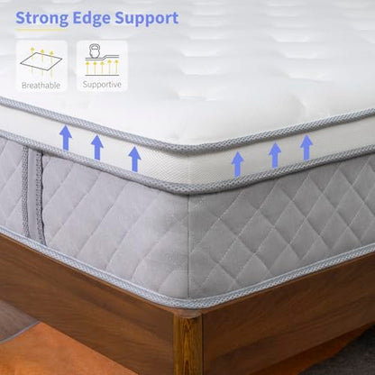 Full Mattress 12 Inch Plush Mattress in a Box Hybrid Memory Foam, view 4
