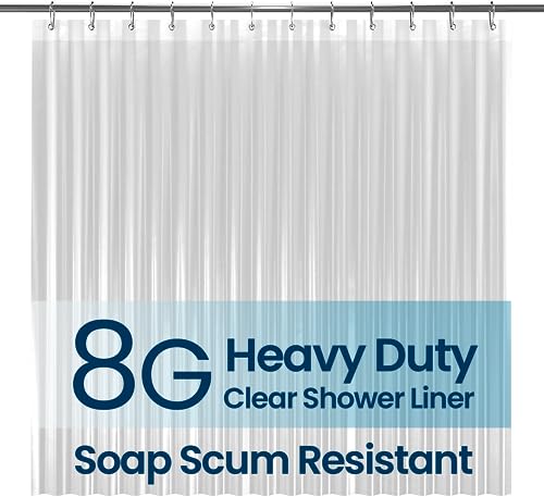 Shower Curtain PEVA 8G, 72x72 Inch Waterproof Clear, view 2