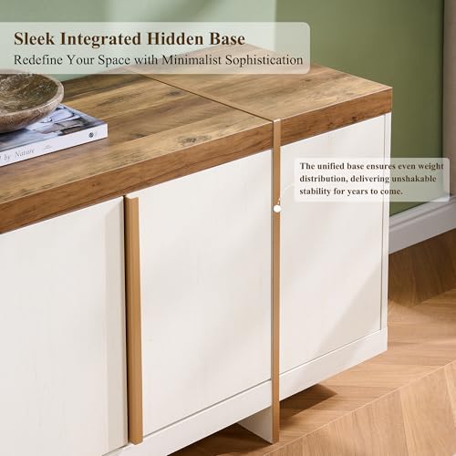 Modern 70" TV Stand Media Console for 80" TVs,Large Concealed Storage, view 6
