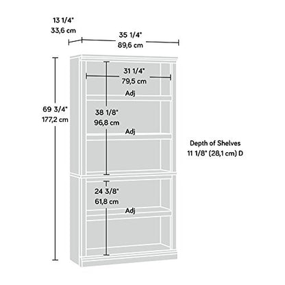 5 Tier Book Shelf Wooden Bookcase Multipurpose Bookshelf for Home Office, Living Room, in Salt Oak finish