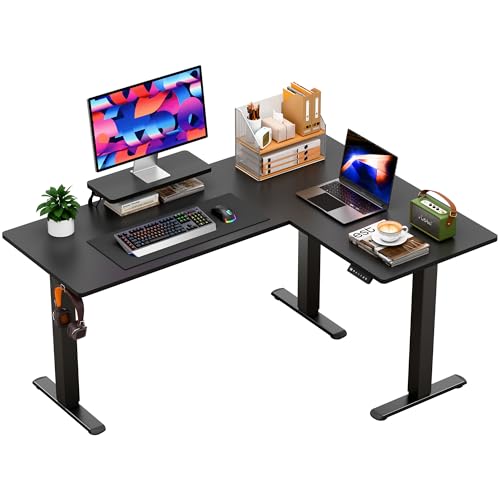 63 x 47 Inch L Shaped Standing Desk with 2 Preset Heights, view 2