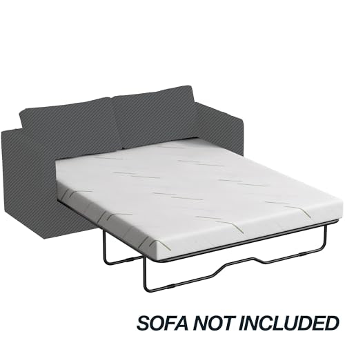 4 Inch Replace Pull Out Sofa Queen Mattress,Queen Size Sleeper Sofa Mattress,Ultra Soft Removable Cover, Non-Slip Bottom, Supportive Seat Pad for RV, Bed, Dorm 58 * 72 * 4 in.
