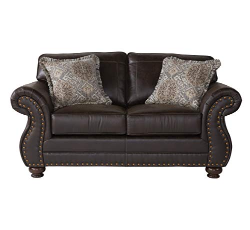 Leinster Fabric Upholstered Nailhead 3-Piece Livingroom Set, Sofa, Loveseat, and Chair Set, Espresso