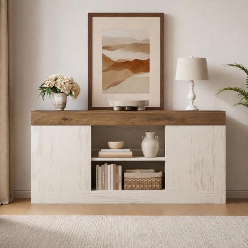 Farmhouse TV Stand for 65 Inch TV, Entertainment Center, view 4