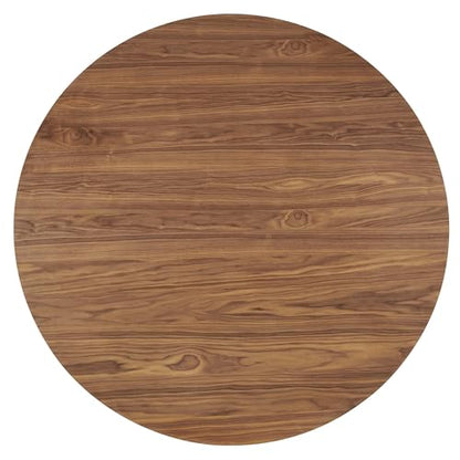 Gratify 60Inch Round Dining Table Solid Wood Walnut Finish Modern Kitchen Room Entertaining Home Furniture Quality Stylish Elegant Durable Refined Versatile