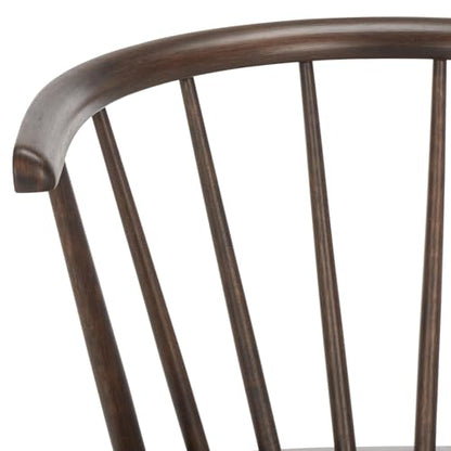 SAFAVIEH Furniture - Blanchard Side Chair Set of 2 - Dark Walnut - Solid Wood - Farmhouse Spindle Design - Ideal for Dining Room, Kitchen, Living Room, 17.9" Seat Height (AMH8512N-SET2)