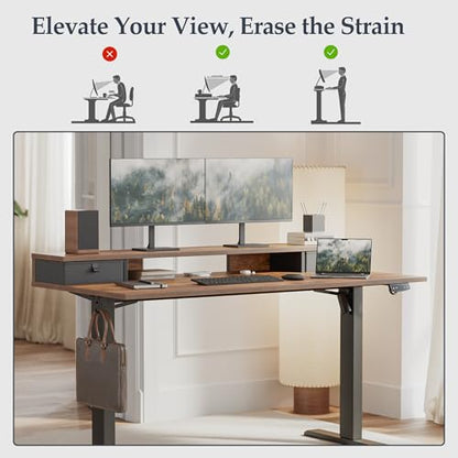 Klicelor 48 x23 Inch Electric Standing Desk with Drawers, view 7