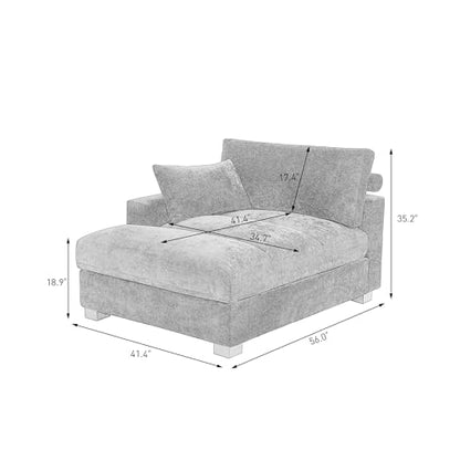 Oversized Chaise Lounge Chair with Right Armrest, view 3