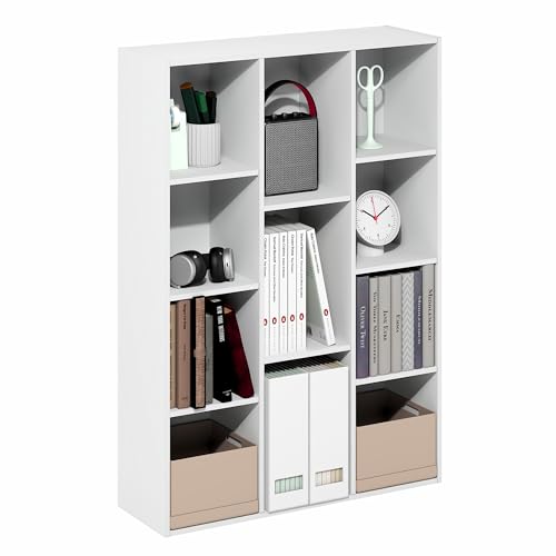 LUDER Book Shelf, 11-Cube Bookshelf, Reversible Bookcase, 9.4 x 29.1 x 41.7, view 7