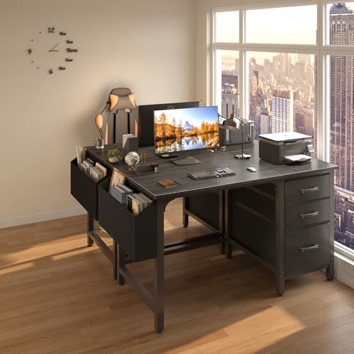 Computer Desk with File Drawers Cabinet, view 5