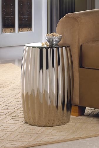 Interior Design Decorative Sitting Stool, 11x11x18.25, Decorative Silver