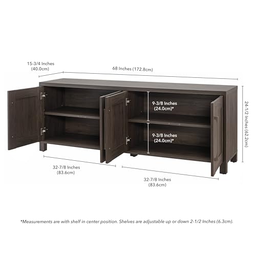 Rectangular TV Stand for TV's up to 80" in Alder Brown, TV Stands for the Living Room