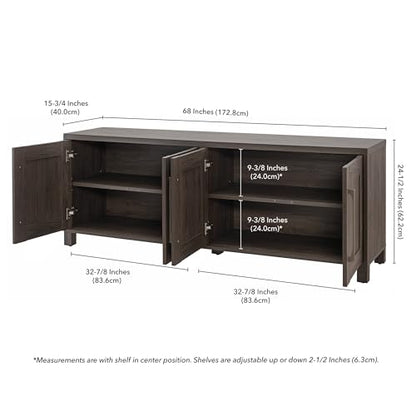 Rectangular TV Stand for TV's up to 80" in Alder Brown, TV Stands for the Living Room