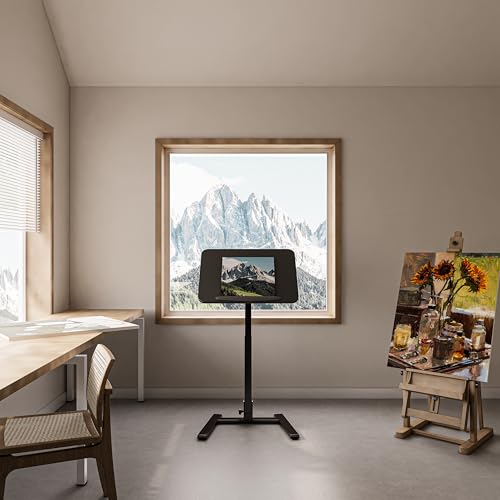 25" Mobile Folding Desk: Pneumatic Sit-Stand, No Assembly, view 3