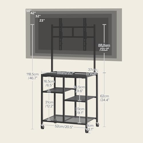 Small TV Stand with Wheels and Mount for 50 Inch TVs, view 3