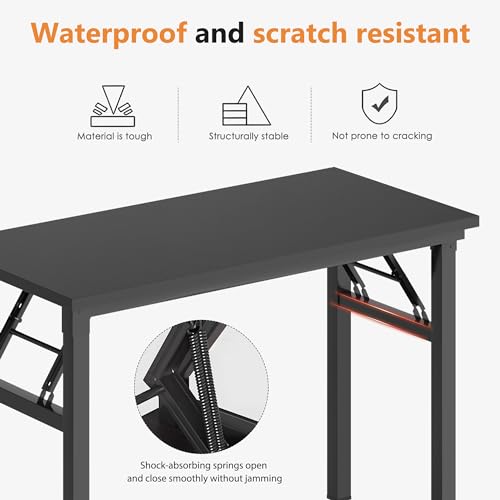 Computer Desk, 59.8Inch Office Desk Computer Table, Study Writing Study Desk for Home Office, Black and Black