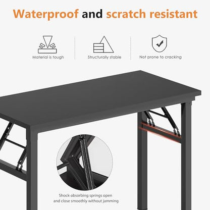 Computer Desk, 59.8Inch Office Desk Computer Table, Study Writing Study Desk for Home Office, Black and Black