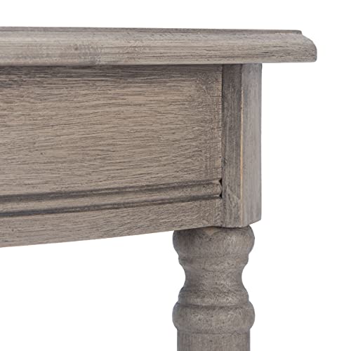 SAFAVIEH Furniture - Tinsley Half-Round Console Table - Greige - Solid Wood - Farmhouse Demilune Design - Ideal for Entryway, Hallway, Living Room, 28" W x 11.75" D x 28" H (CNS5723A)