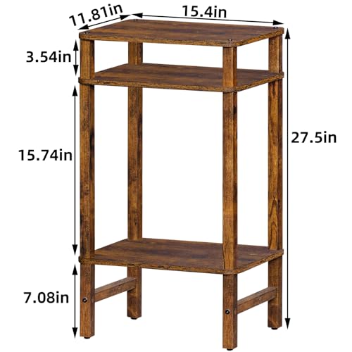Industrial End Tables for Living Room, Brown, view 4