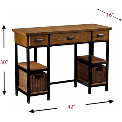 SEI Furniture Mirada Writing Desk in Weathered Gray and Matte Black
