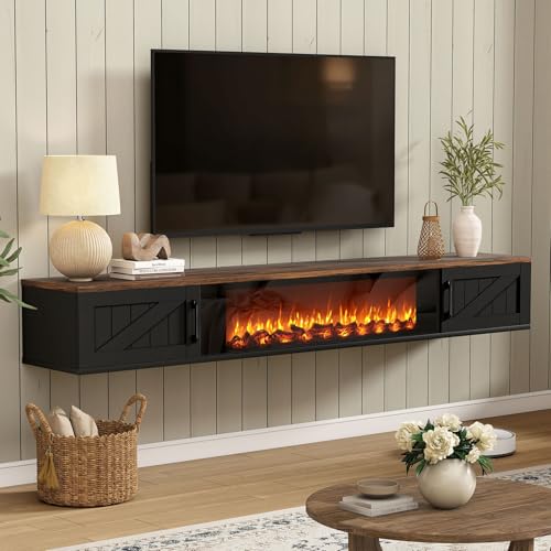 Floating TV Stand with 36" Electric Fireplace, view 2