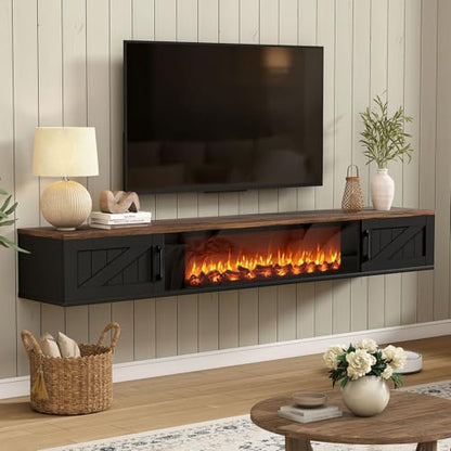 Floating TV Stand with 36" Electric Fireplace, view 2