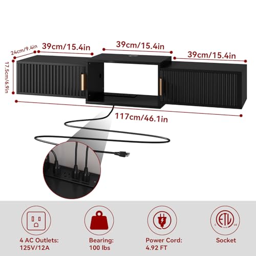 Mid Century Modern Floating TV Stand, view 4