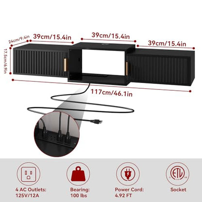 Mid Century Modern Floating TV Stand, view 4