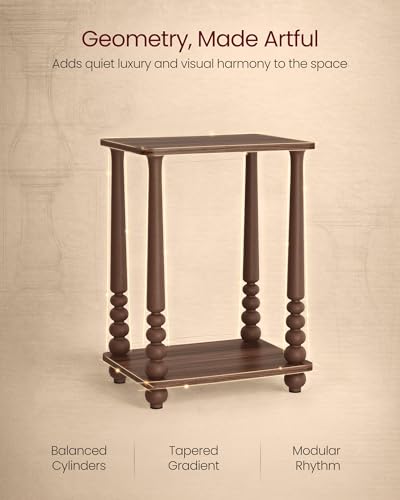 VASAGLE Mariel Collection - Side Table, Accent Nightstand for Small Spaces, Rectangular End Table with Shelf, Solid Wood Legs, Mid-Century Modern, Living Room Bedroom, Chestnut Walnut ULET294KX01S