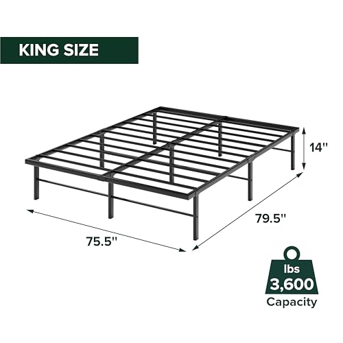 Rumi Heavy Duty Metal Platform Bed Frame, RGB LED Lights, King, view 3