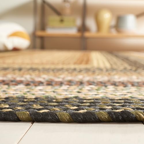 SAFAVIEH Braided Indoor/Outdoor Washable Accent Rug 2'6"x5', Multi BRD308A | 1/4" Pile, Machine Washable, Easy Care, Polypropylene Fibers, Handwoven, Hallway, Kitchen, Entryway, Mudroom