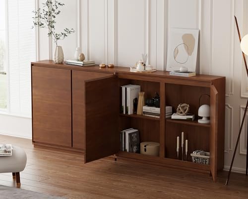 39"Real Wood Veneer Narrow Sideboard Buffet,Entryway Storage Cabinet, view 6