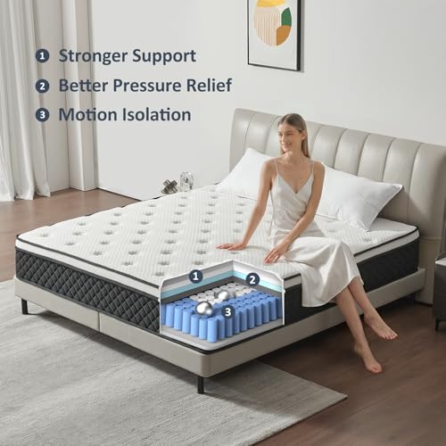 Full Size Mattress, 12 Inch Full Mattress in a Box, Pocket Spring, view 5
