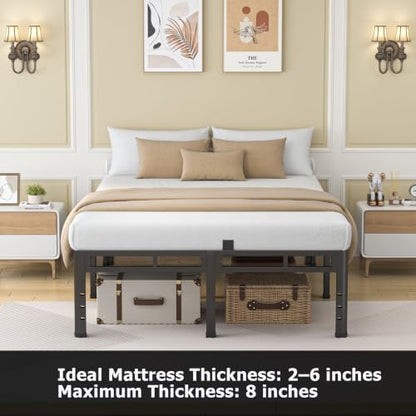 Full Size Metal Platform Bed Frame, 24 Inch Dual-Layer Heavy Duty Base, view 5