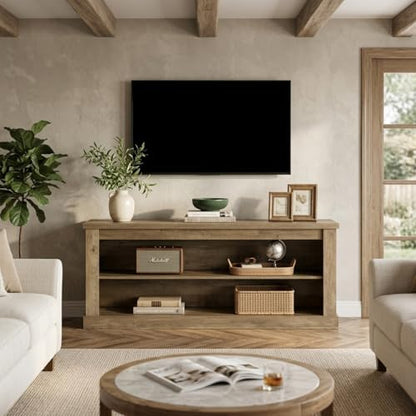 63" TV Stand for TVs up to 70", Rustic Television Stand with 2 Open Shelves, view 7
