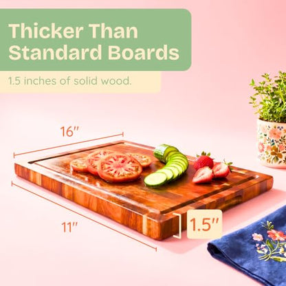 End Grain Butcher Block Cutting Board [1.5" Thick]. Made of Acacia Wood, view 4