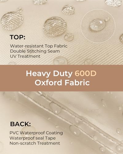 Patio Furniture Cover Set, 4 Piece Outdoor Furniture Cover Waterproof, 600D Heavy Duty Lawn Patio Set Covers