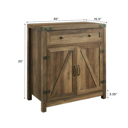 Cass Modern Farmhouse Double Barn Door Accent Cabinet, 30 Inch, Rustic Oak, view 4