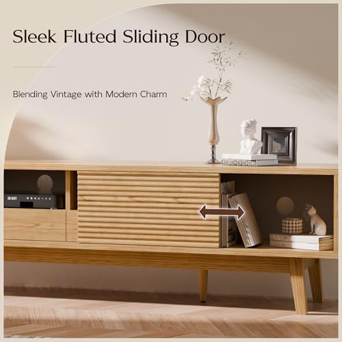 70" Mid Century Modern TV Stand for TVs up to 75 Inch, view 5