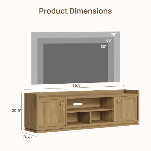 TV Stand Entertainment Center, 67" Wide TV Console for Living Room, view 3